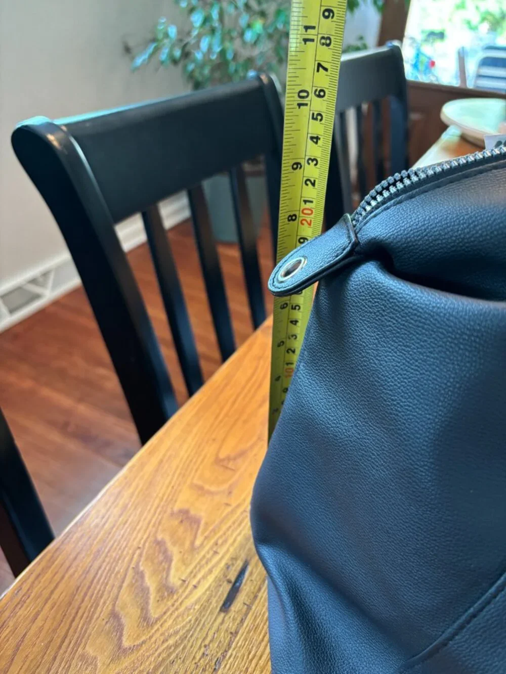 faux leather duffel bag
